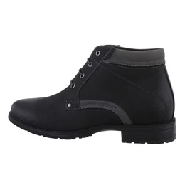 Herren Schnrschuhe Freizeit Stiefelette (79225086) Blockabsatz Boots in Schwarz