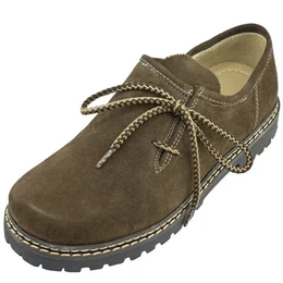Herren Leder Haferlschuhe Altdorf - Velour Braun, Trachten Mode Schnrschuh