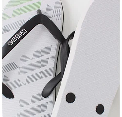 Kappa Zehensandale Logo Maceo 2 Flip Slip On Zehentrenner Weiß/Creme/Schwarz/Grün/Silber