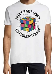 Youth Designz T-Shirt What Part Don't You Understand Zauberwürfel Herren Shirt Weiß/Mischfarben/Grau/Blau
