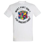 Youth Designz T-Shirt What Part Don't You Understand Zauberwürfel Herren Shirt Weiß/Mischfarben/Grau/Blau