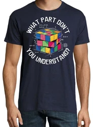 Youth Designz T-Shirt What Part Don't You Understand Zauberwürfel Herren Shirt Dunkelblau