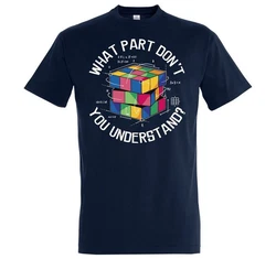 Youth Designz T-Shirt What Part Don't You Understand Zauberwürfel Herren Shirt Dunkelblau