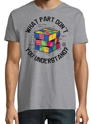 Youth Designz T-Shirt What Part Don't You Understand Zauberwürfel Herren Shirt Dunkelgrau/Grau/Blau