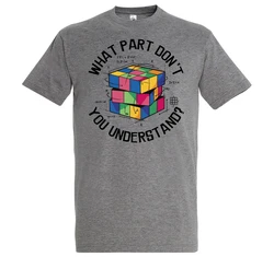 Youth Designz T-Shirt What Part Don't You Understand Zauberwürfel Herren Shirt Dunkelgrau/Grau/Blau