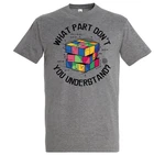 Youth Designz T-Shirt What Part Don't You Understand Zauberwürfel Herren Shirt Dunkelgrau/Grau/Blau
