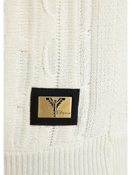 Carlo Colucci Kapuzenstrickjacke Copello Weiß/Creme/Khaki/Beige