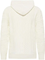 Carlo Colucci Kapuzenstrickjacke Copello Weiß/Creme/Khaki/Beige
