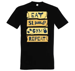 T-Shirt Eat Sleep Gym Repeat Herren Shirt im Fun-Look