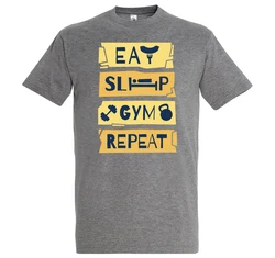 Youth Designz T-Shirt Eat Sleep Gym Repeat Herren Shirt Grün