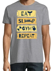 Youth Designz T-Shirt Eat Sleep Gym Repeat Herren Shirt Grün