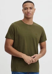 BLEND T-Shirt 'Dinton' Dunkelgrün/Khaki