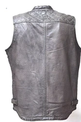 Zimmert Leather Lederweste Nilo Dunkelgrau/Hellgrau/Grau
