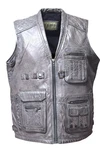 Zimmert Leather Lederweste Nilo Dunkelgrau/Hellgrau/Grau