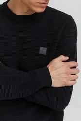 !Solid Pullover 'Valencia' Dunkelblau/Schwarz/Blau