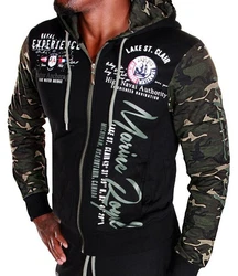 Jaylvis Collegejacke Herren Sweatjacke Sportjacke Joggingjacke mit Kapuze Marine/Royal