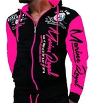 Jaylvis Collegejacke Herren Sweatjacke Sportjacke Joggingjacke mit Kapuze Marine Royal