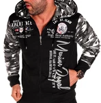 Jaylvis Collegejacke Herren Sweatjacke Sportjacke Joggingjacke mit Kapuze Marine/Royal