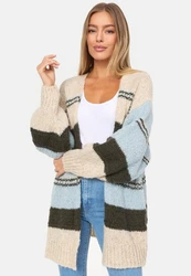 Decay Strickjacke Beige/Blau/Hellblau