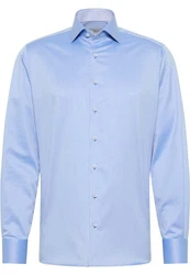 Eterna Langarmhemd MODERN FIT NON IRON Hellblau/Blau