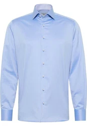 Eterna Langarmhemd MODERN FIT NON IRON Hellblau/Blau