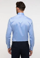 Eterna Langarmhemd SLIM FIT NON IRON Hellblau/Blau