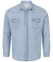 Jeanshemd Herren Jeanshemd Hellblau H-323