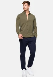 Indicode Langarmhemd Theo Dunkelgrün/Khaki