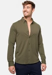 Indicode Langarmhemd Theo Dunkelgrün/Khaki