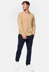 Indicode Langarmhemd Theo Beige/Braun/Khaki