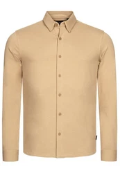 Indicode Langarmhemd Theo Beige/Braun/Khaki