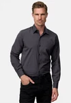Rusty Neal Langarmhemd Dunkelgrau/Grau/Schwarz