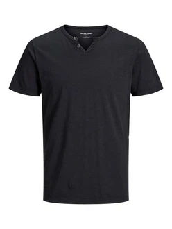 Jack & Jones T-Shirt JJESPLIT NECK TEE Dunkelgrau/Dunkelblau/Grau/Schwarz
