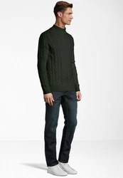 SteffenKlein Strickpullover Soft Touch Dunkelgrün/Grün