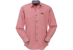Wiesnknig Outdoorhemd Hemd Hirsch Rot/Dunkelrot