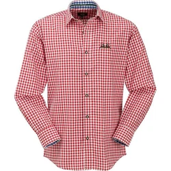 Wiesnknig Outdoorhemd Hemd Hirsch Rot/Dunkelrot