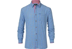 Wiesnknig Outdoorhemd Anton Dunkelblau/Blau/Hellblau