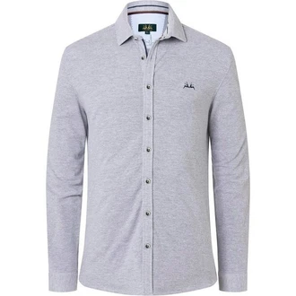 Wiesnknig Outdoorhemd Shirt Piqu Benedikt (K20) Grau/Hellgrau/Pastell
