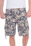 Jet Lag Cargoshorts Hawaii Flower Blume Grün/Blume Blau/Hawaii Blume