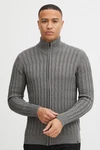 Indicode Strickjacke IDPaulomo Zip-Jacke Grau/Hellgrau/Dunkelgrau