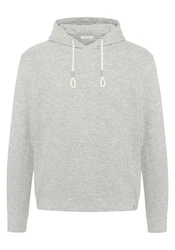 Detto Fatto Kapuzensweatshirt Basic-Stil Grau/Hellgrau