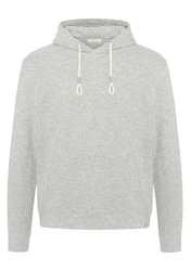 Detto Fatto Kapuzensweatshirt Basic-Stil Grau/Hellgrau