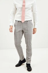 Next Anzughose Slim Fit Anzug mit Motionflex-Bund Grau/Hellgrau