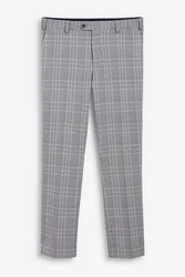 Next Anzughose Slim Fit Anzug mit Motionflex-Bund Grau/Hellgrau