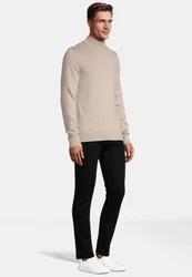 SteffenKlein Stehkragenpullover Beige/Khaki/Braun