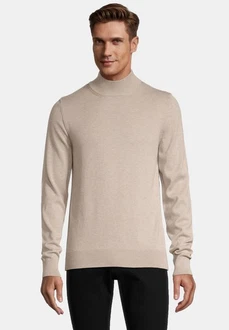 SteffenKlein Stehkragenpullover Beige/Khaki/Braun