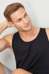Next Tanktop Top Schwarz/Dunkelblau