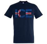 Youth Designz T-Shirt Island Herren T-Shirt im Fußball Look ICE Frontprint Blau/Dunkelblau