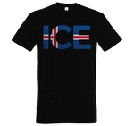 Youth Designz T-Shirt Island Herren T-Shirt im Fußball Look ICE Frontprint Schwarz/Gelb/Hellblau