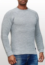 Rusty Neal Strickpullover Grobstrick-Design Grau